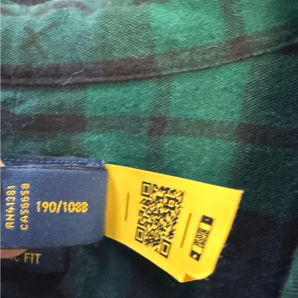Polo Ralph Lauren Classic Fit Dark Green / Navy Plaid Button-Down Shirt, XXL - Picture 7 of 12